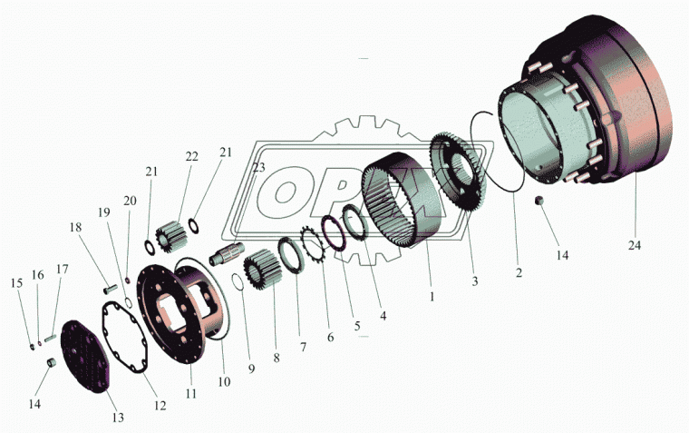 5434-2305055 Крышка колесной передачи МАЗ заднего моста БААЗ