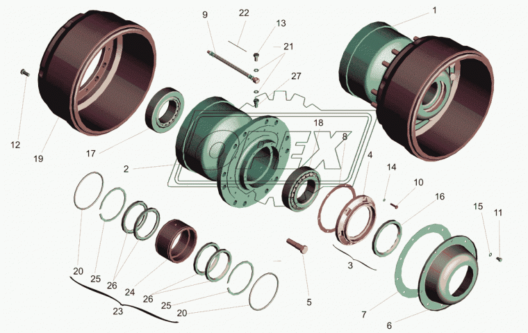 5434-3103047 Прокладка ф180х210; 6отв.ф8, крышки ступицы передней БЕЛОГ