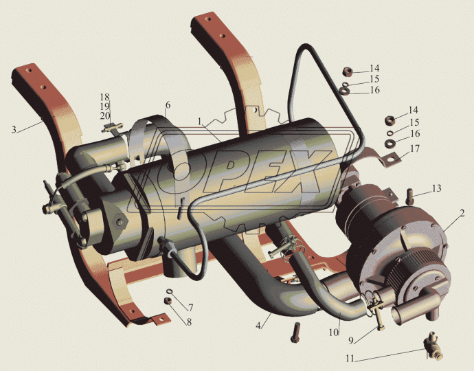 5434-1015616 Кронштейн 420х560 с приварен. хомут предпускового подогревателя двигателя МАЗ