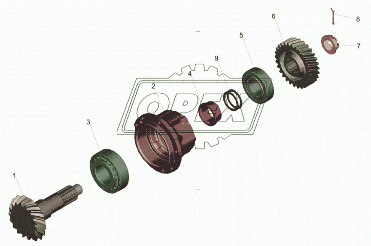 6303-2502158-010 Шестерня МАЗ ведомая редуктора Dшл=56х6,5мм h=55мм z=28,(крупн.шл, круглое банжо) МАЗ