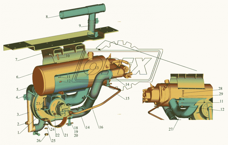 641708-1015616 Кронштейн предпускового подогревателя двигателя МАЗ