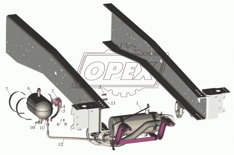 6422-1015410 Трубка (медь со шлангом) ф6; L=520 Г=М12+К14/Г=М12+К14 топливн. в сб. котла МАЗ