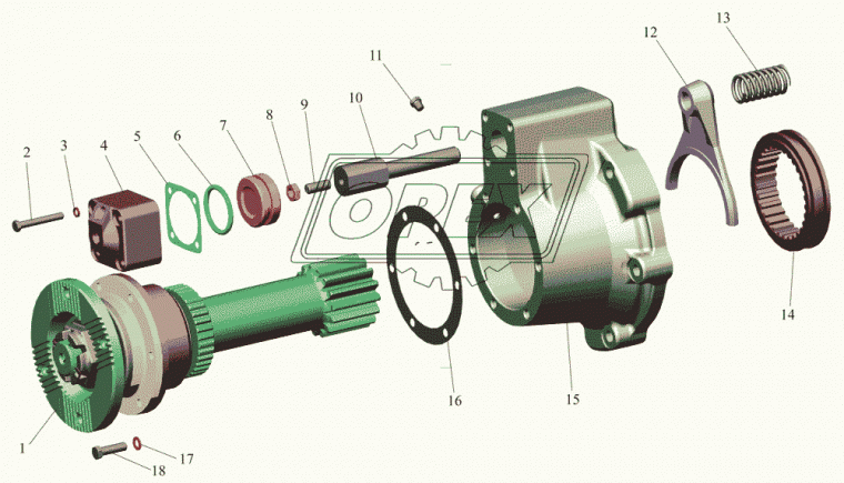 55165-1802234 Картер передний РК, вала привода переднего моста МАЗ