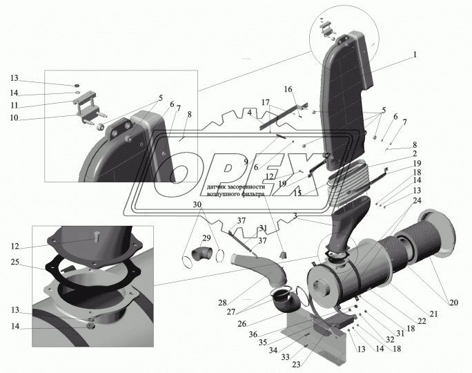 643010-1109110 Кронштейн воздушного фильтра МАЗ в сборе МАЗ
