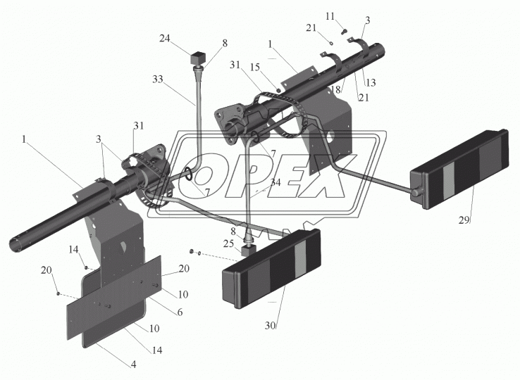 643008-3716015 Кронштейн заднего фонаря левого МАЗ