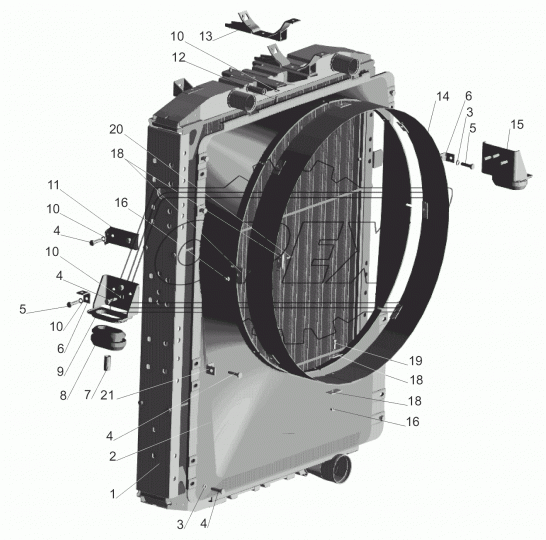 543208-1302118 Кронштейн МАЗ радиатора (треугольник); (голый) МАЗ