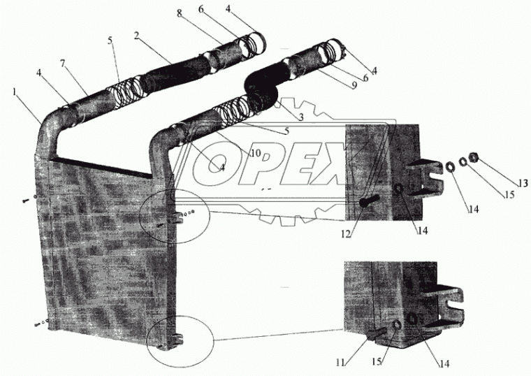 54401-1323094 Шланг (патрубок) ф90х100 L=200 охладителя наддува воздуха МАЗ БРТ