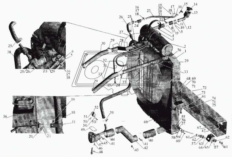 54401-1301009 Радиатор водяной с кожухом сб. МАЗ