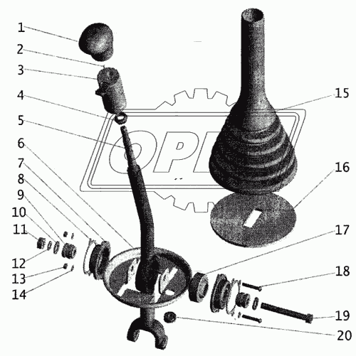 64302-1703425 Колпак защитный рычага КПП (РТИ) ф140 L=325