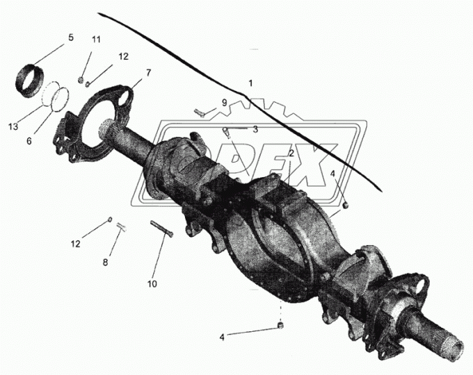 5440-2401010-030 Картер МАЗ заднего моста (рессорная подвеска, 4х2 с овальное банджо) МАЗ