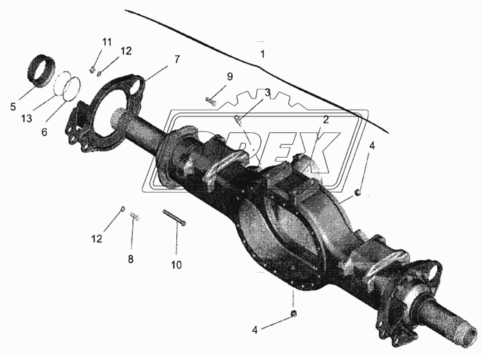 64301-2501010-030 Картер среднего моста н/о в сб. (пневмоподвеска) МАЗ