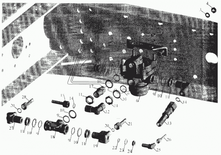 544021-3506289 Трубка ПВХ ф10; L=6350 Г=М16+К19/Г=М16+К19 МАЗ
