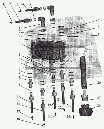 544020-3506401 Шланг МБС ф16х22 L=350 всасывающий от трубки к ГУР Газель Бизнес (дв.Cummins) МАЗ