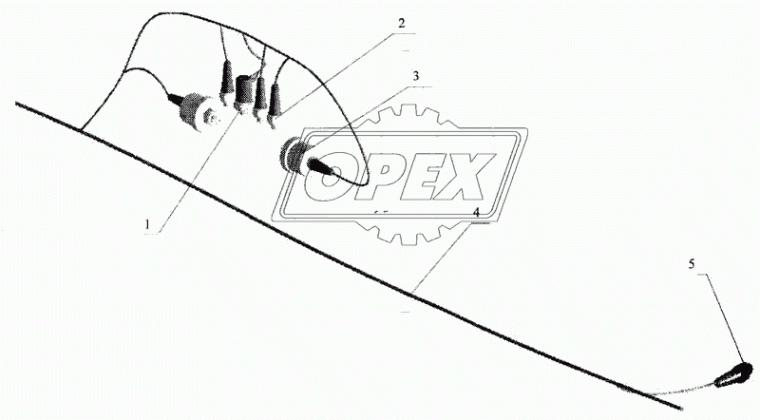54402-3724327 Проводка по левому лонжерону (БКА-3) фонарь 7472 РЫБИНСК