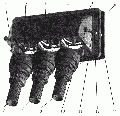 54402-3724615 Накладка ввода жгутов ABS, ASR и ECAS в кабину ОЗАА