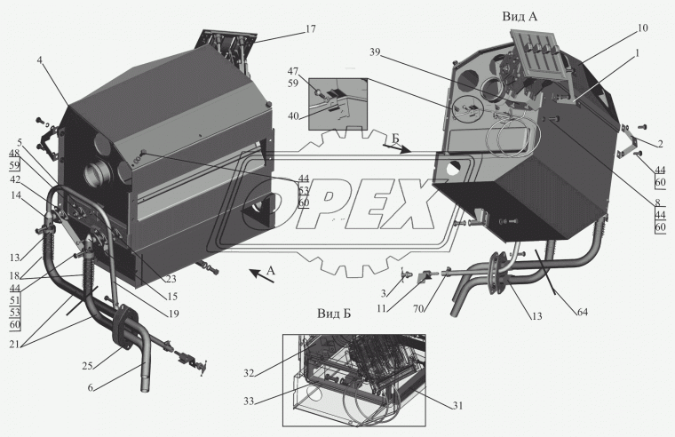 5440-8101081 Фланец с трубками отопителя МАЗ МАЗ