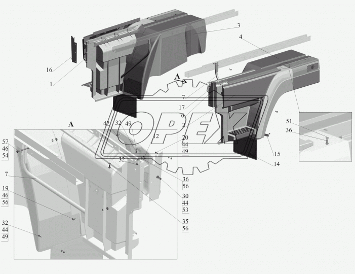 6501-8400011-010 Оперение в сборе МАЗ ОЗАА