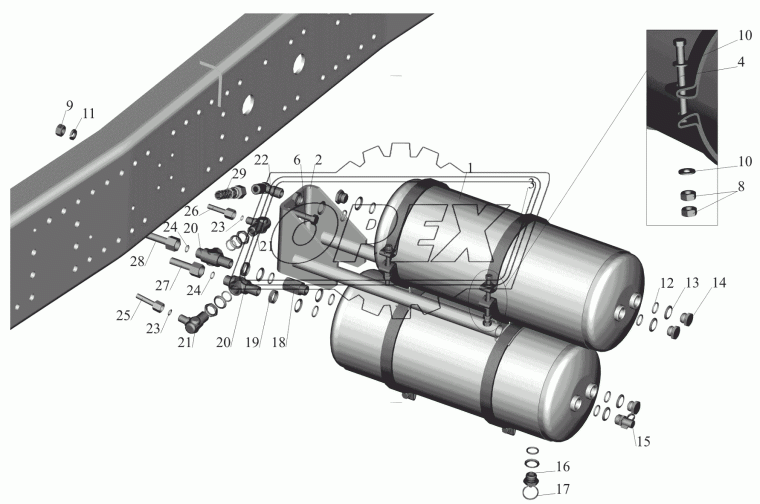 650119-3513078 Кронштейн ресиверов МАЗ