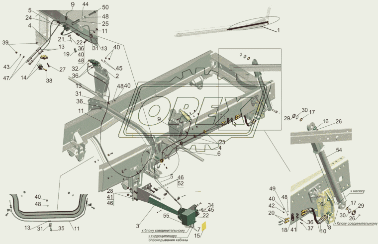 650107-5009055 Трубка насоса подъема кабины МАЗ МАЗ