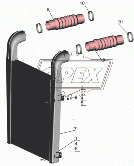 6501В5К.1323010 Охладитель наддувочного воздуха (ОНВ) МАЗ-6312В5,5550В5,5440В5,6501В5,6302В5,5309В5,5340В5 (дв.ЯМЗ 536.10)ЕВРО-4 Композит