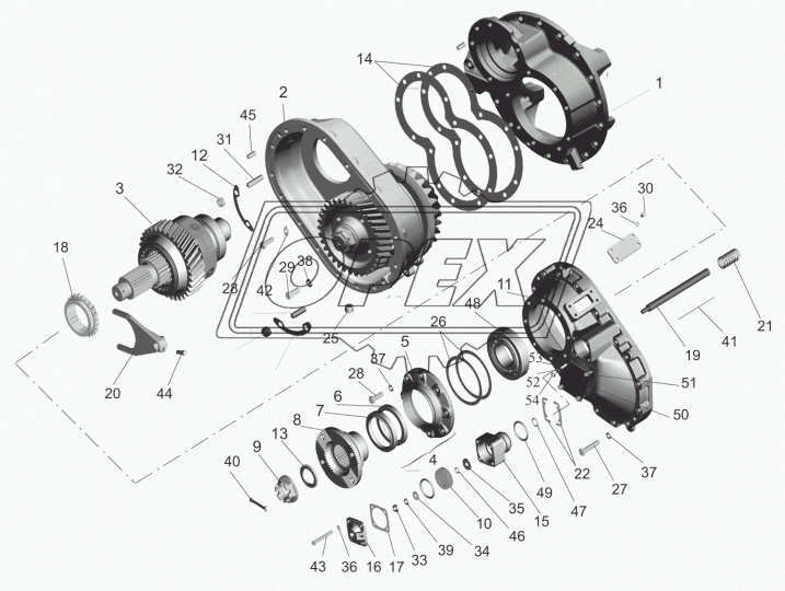 64229-2502087 Прокладка (сталь) С/Ф; L=415; фвнутр=155/200; 13отв.ф15, восьмерка, регулир. 1,5мм МАЗ