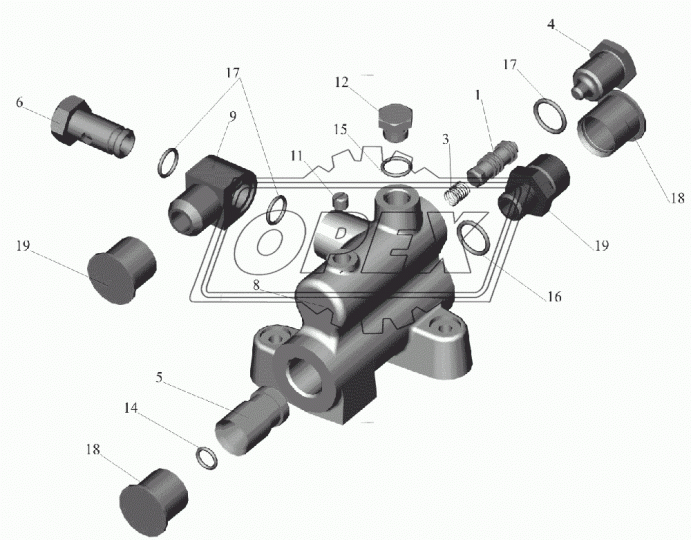 5516-3421028 Фитинг Штуцер Рнаруж=М20х1,5/М27х1,5 К=30 L=50 МАЗ