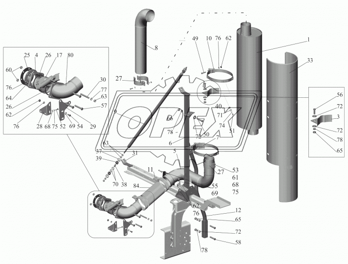 630308-1203075-030 Труба выхлопная глушителя МАЗ (L=670 мм., ф116 мм., МАЗ-533608,630308) МАЗ