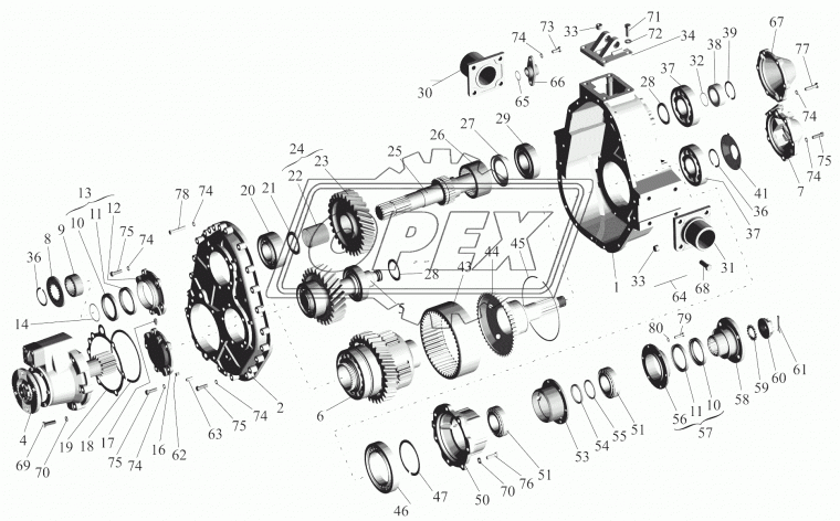 55165-1802194 Картер фвнутр=135 h=110; 6отв.М10х1,25/7отв.ф15 МАЗ