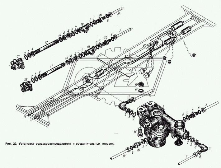 9389-3506221 Трубка (сталь) ф22; L=215 М22х1,5 Р=55/М22х1,5 Р=45 без наконечников МАЗ