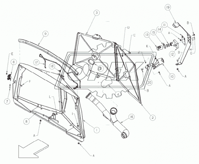 30280 Гайка (круглая) М48х2 h=16; 2отв.М8х1,25 прорезная, С/И верхнего вала