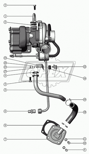 245-1118010-Т Трубка (сталь) ф10 L=650 Г=М18+К22/ромбич.фланец 2отв.ф9 подводящая ММЗ