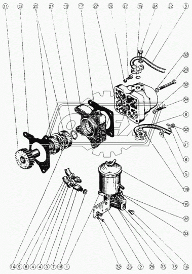 245-1022100 Крышка ГУР (состоит из деталей 1, 2)