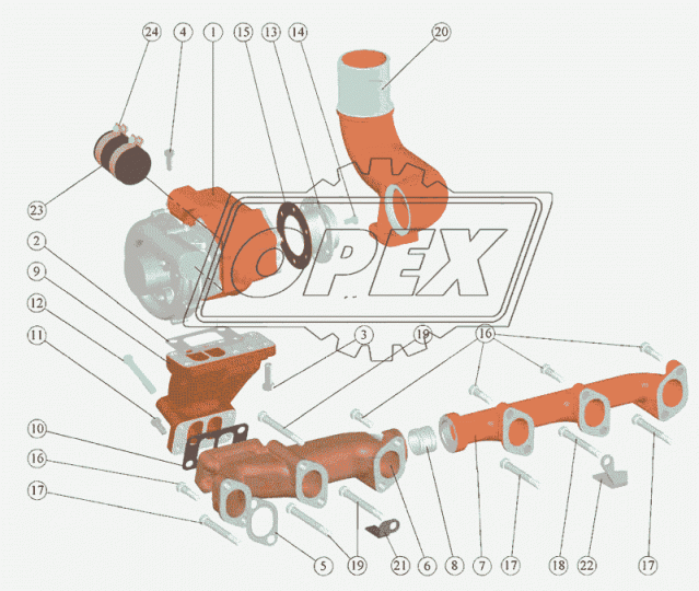 260-1008062 Труба (чугун) L=440мм коленчатая выхлопная ММЗ