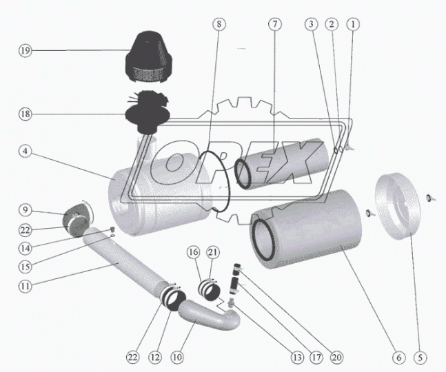 260-1109015-02 Воздухоочиститель ф310 L=500 Dпатрубка=115 ММЗ