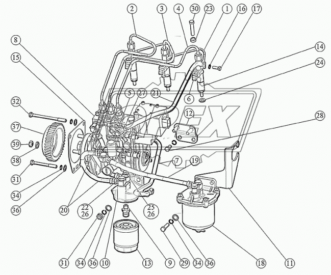 240-1104787 Болт-штуцер С/И М8х20х1 Р=12 К=12/13, 1отв d=3х3, короткий