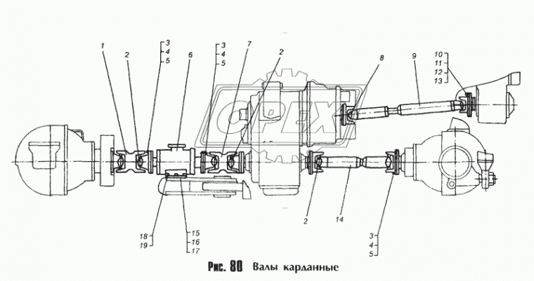 6908-2203010 Вал карданный МоАЗ (L=мм., МоАЗ-4048) привод ПМ БЕЛКАРД