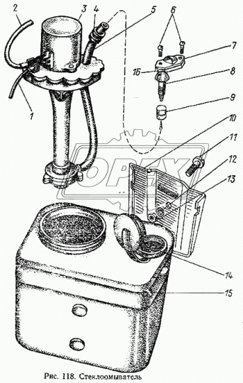 80-5208011-А Фланец бачка стеклоомывателя L=80; 2отв.ф7; 1отв.ф8 МТЗ РУП