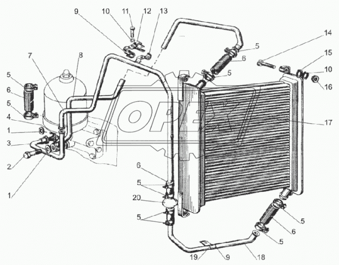 70-1405109 Трубка (сталь) ф14; без наконеч. L=1230 и гаек МТЗ МТЗ РУП