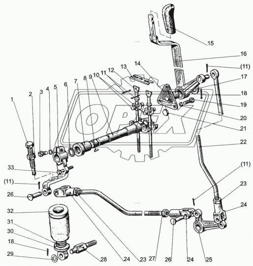 50-4216018 Валик (сталь) управления задним ВОМ голый, ф27х245 МТЗ РУП
