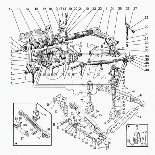 1220-4605612 Раскос МТЗ механический (с вилкой 1220-4605615; L=465) S=40мм. МТЗ РУП
