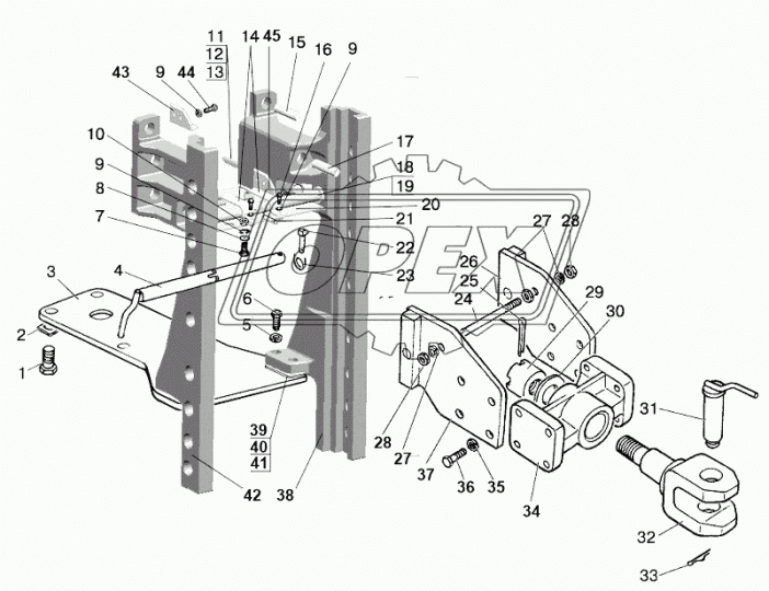 921-2707068-02 Шпилька М20 L=220 Р1=33х2,5/15х2,5 ГОСТ 9066-75 МТЗ РУП