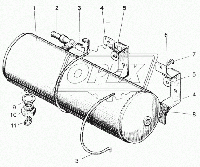 80-3513010 Баллон воздушный (ресивер) ф205 L=600 вакуумный (1005,1025) (1221) МТЗ РУП