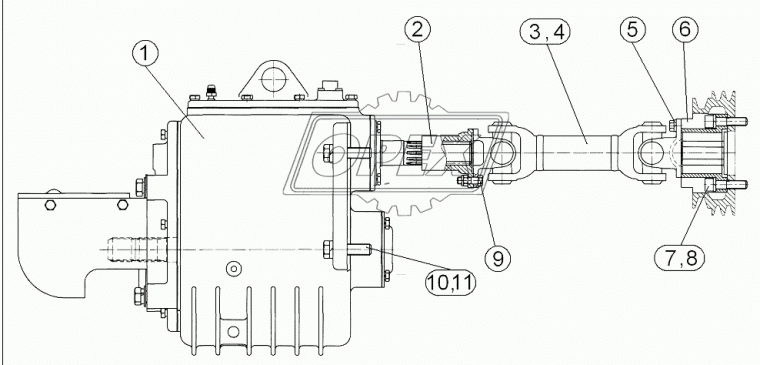 1522-4209015 Вал карданный МТЗ (L=361 мм., МТЗ-1221,1222,1523,2022) привод ВОМ БЕЛКАРД