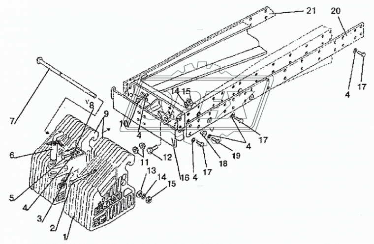 1222-4235013 Пластина кронштейна баласта правая МТЗ РУП