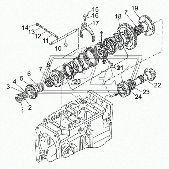 2022-1701252 Вал ф35/ф45/ф58/ф60/ф65; наруж.шлиц=24 Z=12 конич.косозубый КПП МТЗ МЗШ