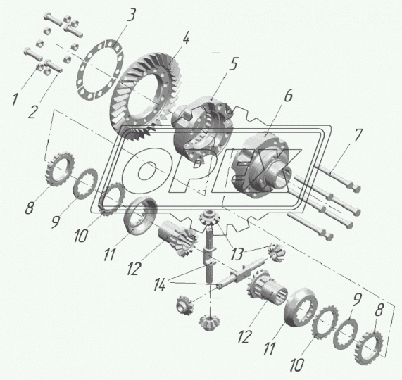 1525-2303010 Дифференциал переднего моста (ПВМ) МТЗ МТЗ РУП