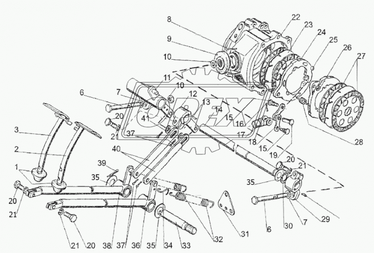 220-3502032 Пружина растяжная L=27 (3вит.) ф10х16 Dвитка 3 МТЗ РУП