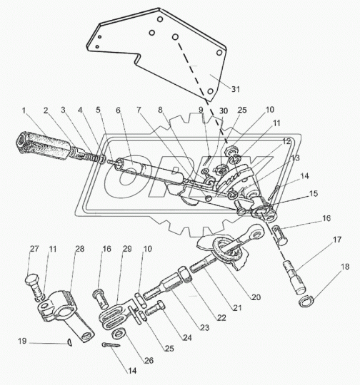 220-3507040 Вилка S=14 L=83 2отв.ф12,1 М12х1,5 БЗТДИА
