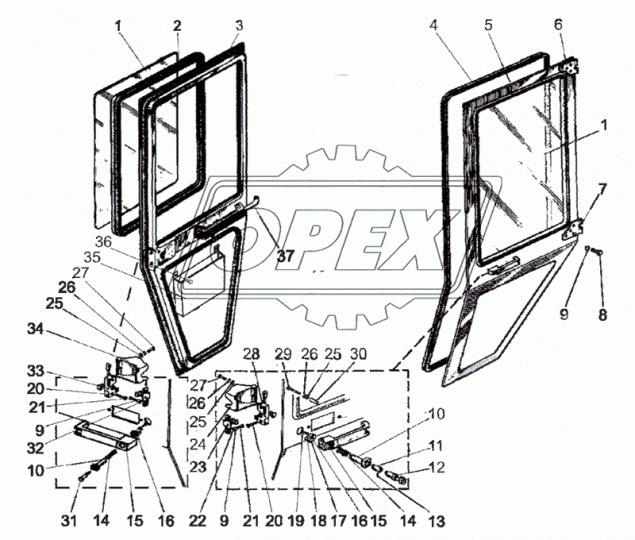80-6708600 Фиксатор поручня двери в сборе, с/и (пластм.) L=400 МТЗ РУП