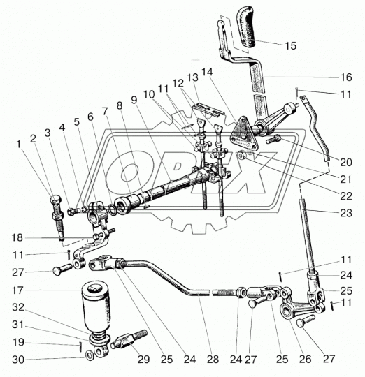 85-4216100-Б Рычаг (500/800/900/102); со штифтом МТЗ РУП